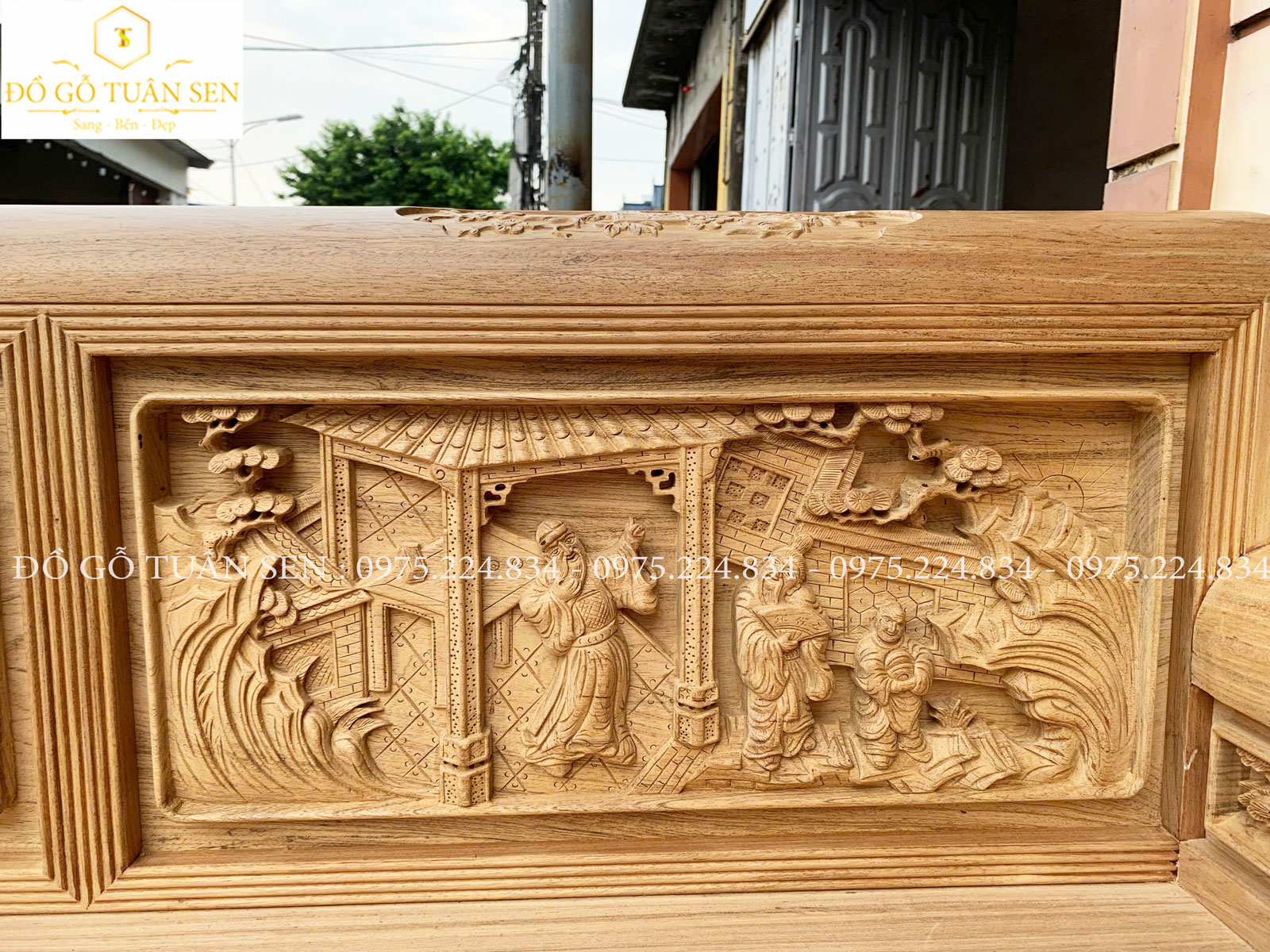 Thông tin bộ trường kỷ đục tích gỗ gụ, đục sắc nét